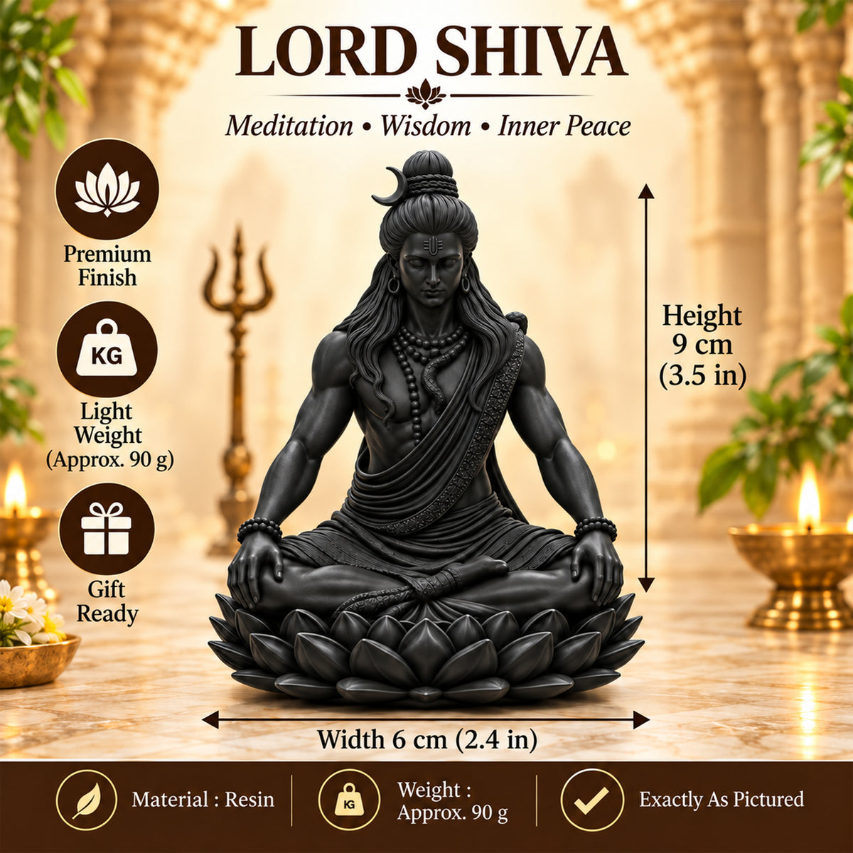 Meditating Mahadev Statue