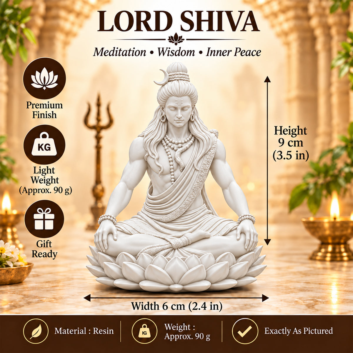 Meditating Mahadev Statue