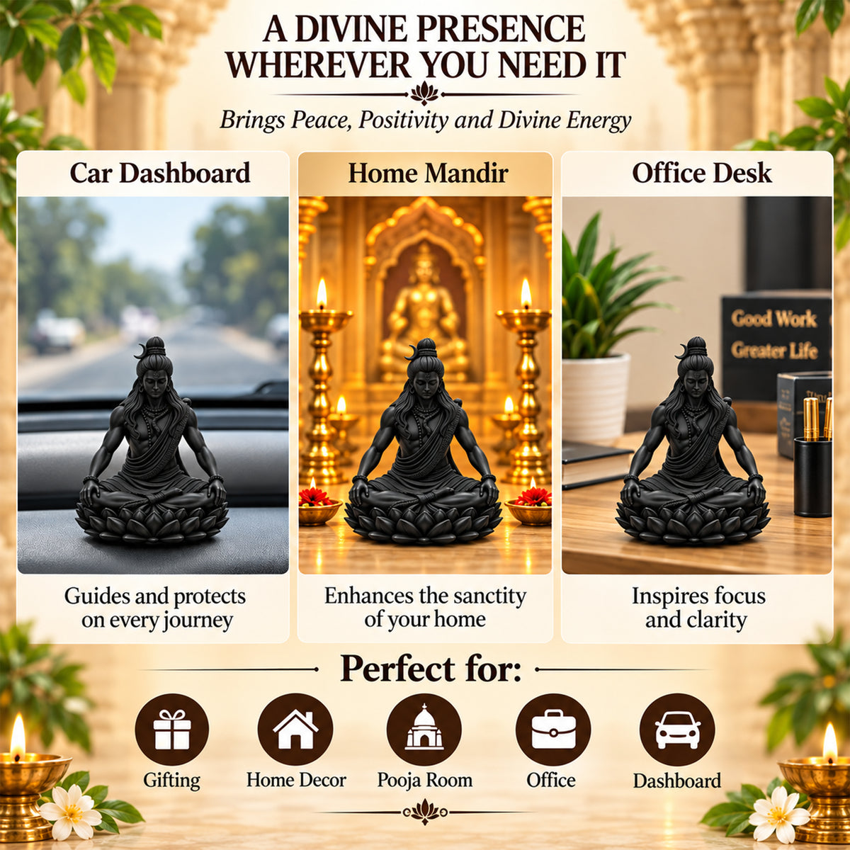 Meditating Mahadev Statue