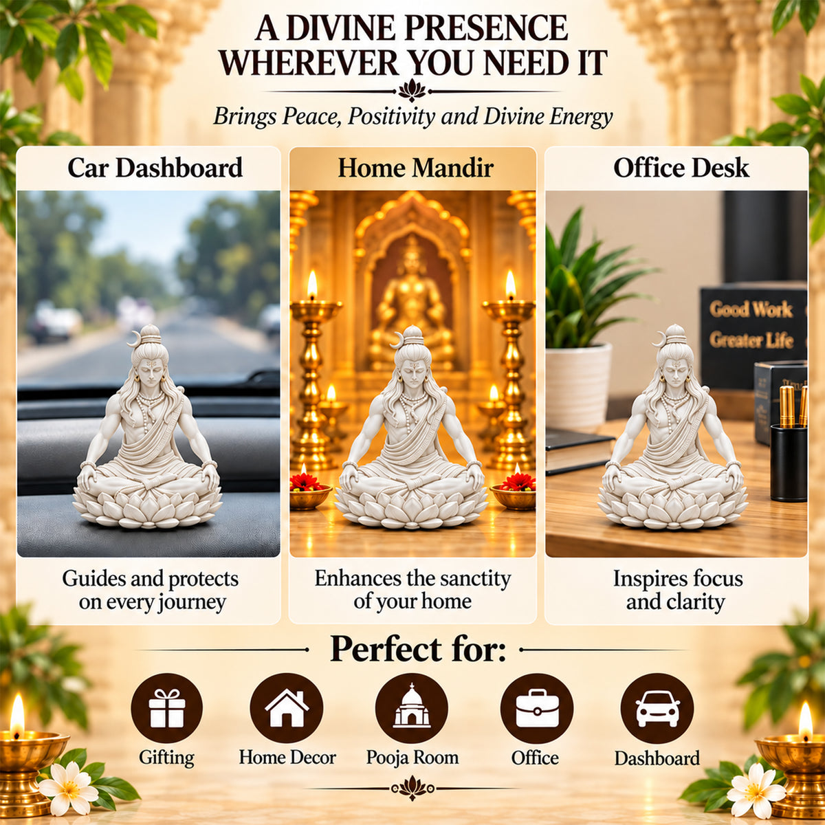 Meditating Mahadev Statue