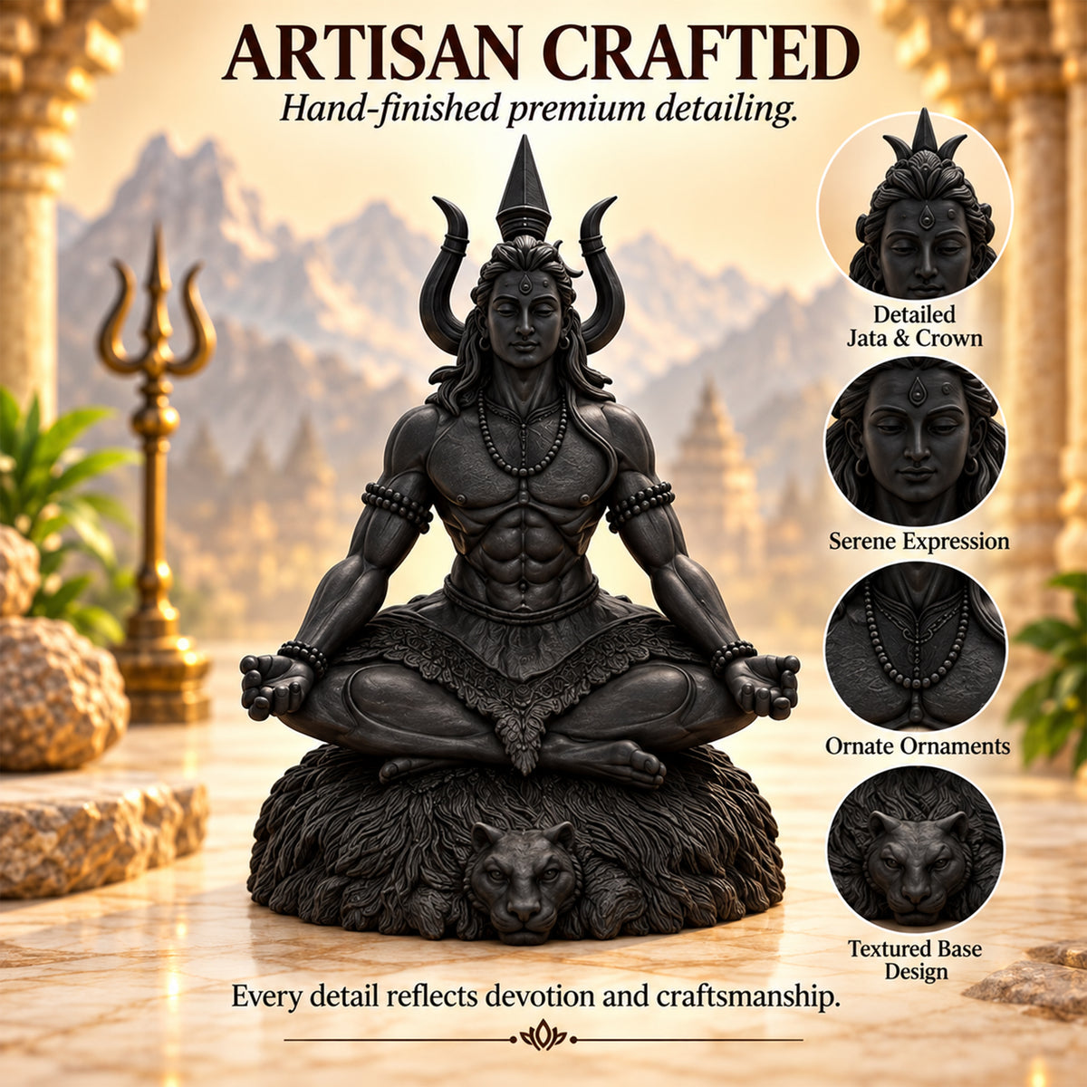 Meditating Shiva Idol