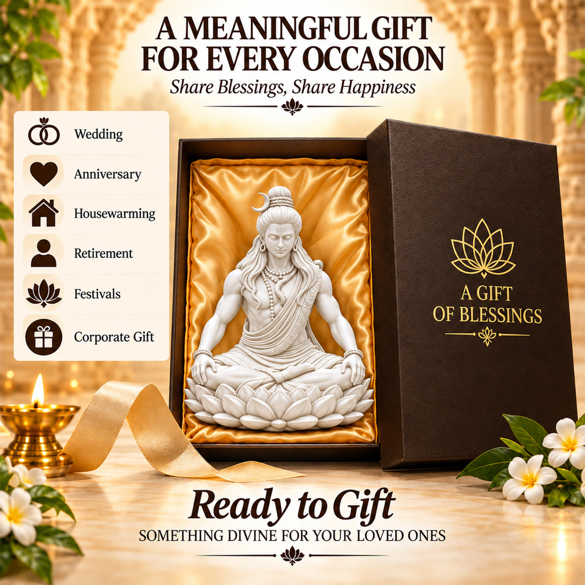Meditating Mahadev Statue