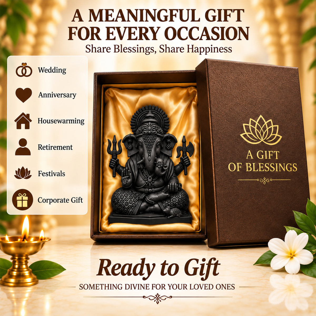Meditating Ganesh Idol